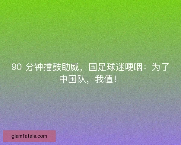 90 分钟擂鼓助威，国足球迷哽咽：为了中国队，我值！